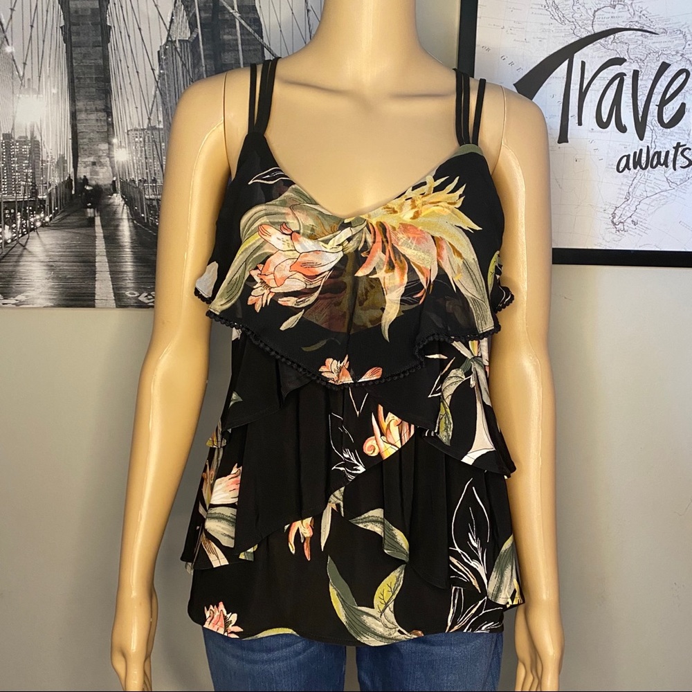 White House black  market floral tank